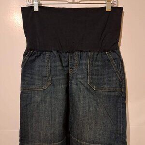 Gap Maternity Womens Sz 2 Denim Pencil Skirt Straight Skirt Comfort‎ Tummy Panel